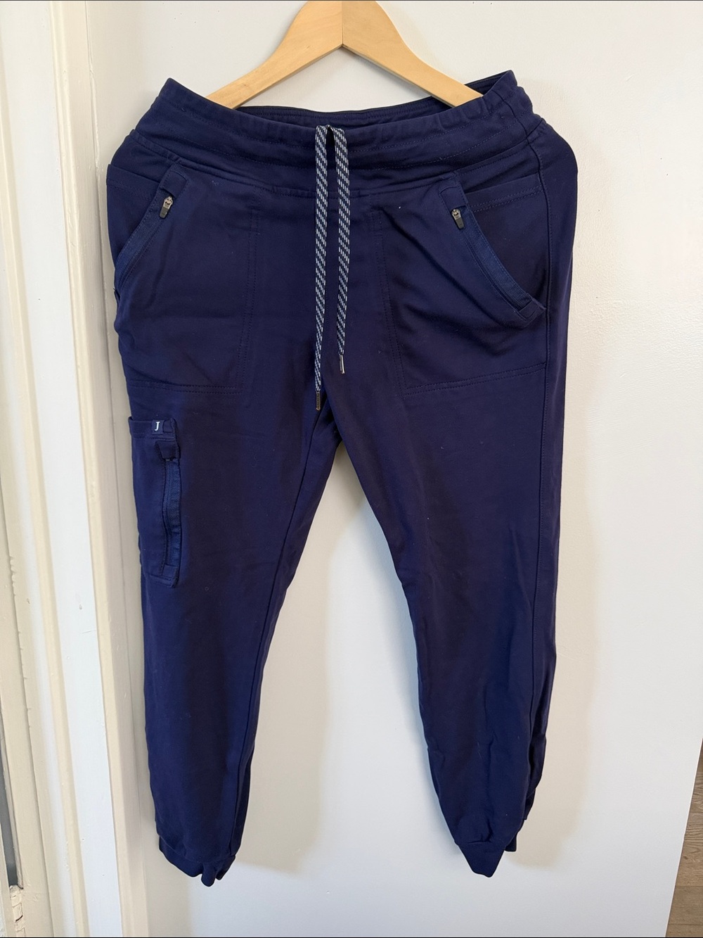 Jaanuu Scrub Navy Blue Drawstring Cargo Jogger Pants